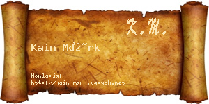 Kain Márk névjegykártya