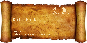 Kain Márk névjegykártya